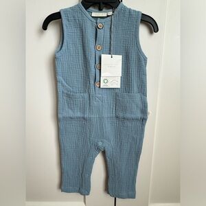 New Baby Elegant Baby Organic Muslin Sleeveless Jumpsuit